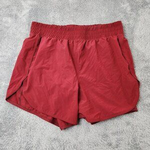 Avia Athletic Shorts Womens L 12-14 Red with Inner Lining Elastic Waist Stretch